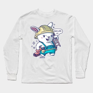 Roofer bunny rabbit nailed it Long Sleeve T-Shirt